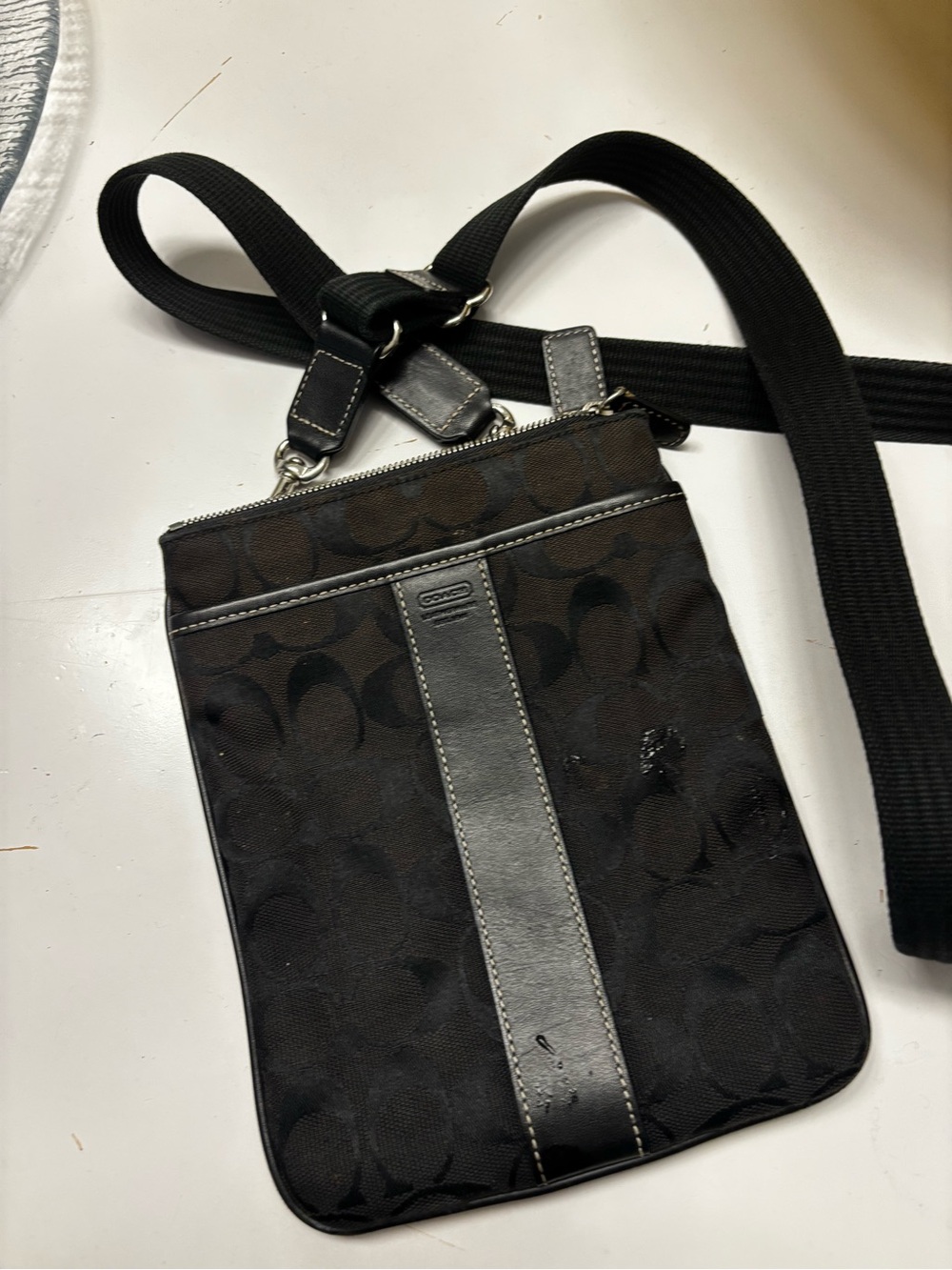 Coach Small Crossbody Messenger Bag in Black